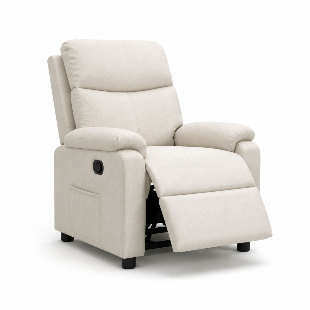 Relaxsessel mit manueller Liegefunktion Creme Polyester 84 x 95 x 103 cm