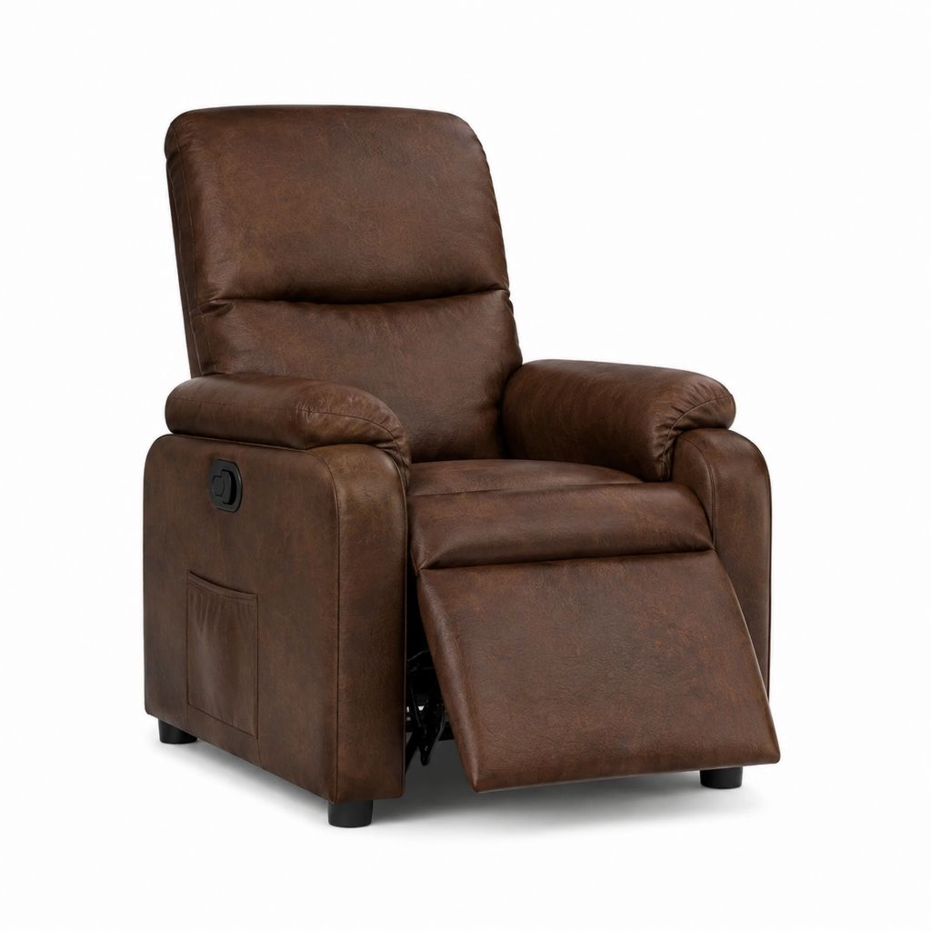 Relaxsessel mit Liegefunktion Braun PU-Kunstleder 89 x 95 x 100 cm