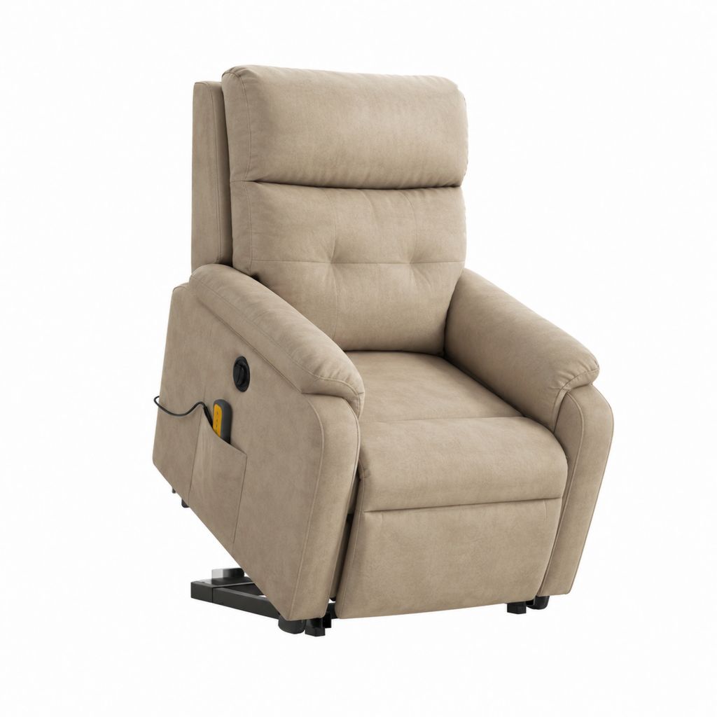 Elektrischer Relaxsessel Fernsehsessel Beige Polyester-Mikrofaser 110 x 85 x 92 cm