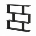 Bodenregal Schwarz aus MDF mit 4 Ablageflächen 80 x 20 x 80 cm