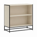 Bücherregal Cremeweiß Schwarz aus melaminbeschichteter Spanplatte und Stahl 80 x 40 x 100 cm