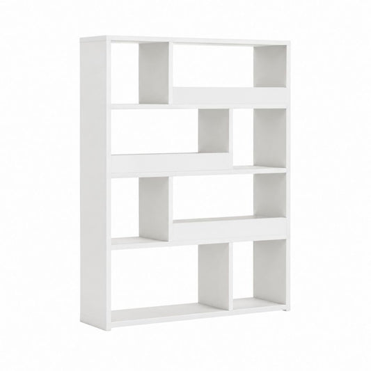 Bücherregal Weiß aus Spanplatte mit 8 offenen Fächern 80 x 24 x 160 cm