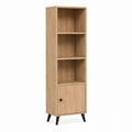 Bücherregal mit Tür Eiche Natur Spanplatte rechteckig 180 cm hoch 40 cm breit 35 cm tief