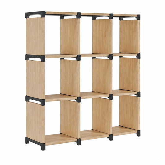 Standregal 12 Fächer Eicheoptik Spanplatte Kunststoff 128 x 30 x 128 cm