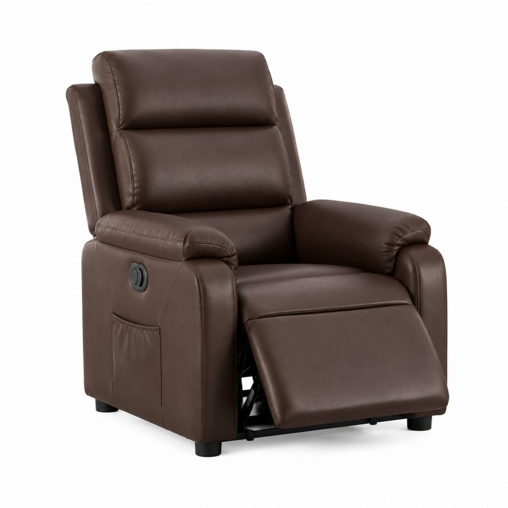 Elektrischer Relaxsessel mit Liegefunktion dunkelbraun PU-Kunstleder 86 x 92 x 102 cm