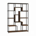 Bücherregal Standregal Braun Schwarz aus MDF und Stahl 120 x 30 x 180 cm